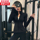 槿城瑜伽服女修身顯瘦拉鏈運動(dòng)外套長(cháng)袖速干緊身衣跑步健身服WT60 黑色 XL