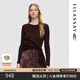 歌力思（ELLASSAY）秋季新款100%綿羊毛曠野美拉德法式針織衫女EWD353M03300 紅棕色 S