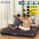 INTEX64142雙人內(nèi)置枕頭線拉充氣床墊家用車載帳篷墊折疊床含干電池泵