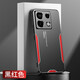 醬幾適用紅米Note13手機殼新款金屬磨砂Note13Pro硅膠全包防摔紅米Turbo3軟硬殼女感潮流保護外殼 黑紅色 紅米NOTE13R