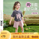 ASK JUNIOR女童2025夏裝兒童運動套裝小童短袖短褲兩件套 粉色  110 