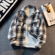 安初夏小香風(fēng)毛呢外套男士秋冬季加絨潮牌學(xué)生寬松格子休閑夾克男裝衣服 白色【春秋款】 XL 【建議120-140斤】