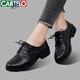 卡帝樂鱷魚 CARTELO 百搭英倫風(fēng)小皮鞋女簡約系帶單鞋 KDLBL-9357 黑色 38 