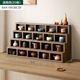 穿靴子的貓實(shí)木格子茶杯架茶道紫砂壺擺放架壁掛式多寶閣茶臺桌面博古架小型 二十格小號64*18*36CM 開(kāi)放多層 階梯造型