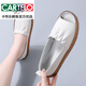 卡帝樂鱷魚（CARTELO）新品高檔真皮涼鞋女平底2025夏季防滑軟底孕婦包頭小白鞋鏤空魚嘴 米色 37