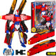 靈動(dòng)創(chuàng  )想（LDCX）列車(chē)超人變形機器人玩具合體機甲金剛車(chē)火車(chē)賽車(chē)全套裝兒童禮物 【赤煉朱雀】二合體變形EU7762