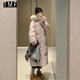 托瑪菲長(cháng)款羽絨棉服女2025冬季新款韓系外套女士加厚大毛領(lǐng)棉衣過(guò)膝棉襖 粉紅色 S 碼 【推薦80-100斤】