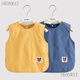 SKONWAT寶寶嬰兒吃飯罩衣防水防臟圍兜食飯兜兒童口水巾圍嘴幼兒園反穿衣 (無(wú)袖黃+無(wú)袖藍)2件裝 90 建議70-90cm