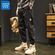 真維斯（Jeanswest）褲子男秋冬季黑色休閑褲子男寬松大碼小腳痞帥哈倫束腳工裝長(cháng)褲 黑色 XL 適合145-160斤