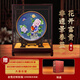 京杭故事北京景泰藍(lán)銅胎掐絲琺瑯盤子桌面擺件中國(guó)特色禮品送老外手工制作 十二寸款二【紫檀木玻璃框】