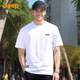 吉普（JEEP）T恤男簡約時尚寬松潮流百搭休閑運動純棉短袖男1395 白色 XL 