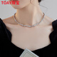 TOAY灰色淡水巴洛克珍珠項鏈女14K包金鎖骨鏈毛衣鏈輕奢小眾 45+4cm延長(cháng)鏈(總長(cháng)49cm)