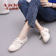 奧古獅登（Agsdon）小白鞋女ins風(fēng)網(wǎng)紅淺口平底板鞋女學(xué)生透氣女鞋 9310 米色 36