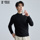 利郎輕時(shí)尚男裝【親膚精梳棉】針織衫男100%棉不易褪色起球圓領(lǐng)上衣 黑色 L (170)