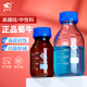 比克曼生物 蜀牛藍(lán)蓋試劑瓶實(shí)驗(yàn)室橙蓋棕色透明絲口瓶螺口瓶帶刻度密封玻璃瓶 【透明藍(lán)蓋】中性料1000ml