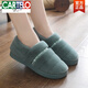 卡帝樂(lè )鱷魚(yú)（CARTELO）棉拖鞋女厚底冬季情侶居家室內防滑地板保暖毛絨家用拖鞋男2025年 織帶全包-綠色 37-38  適合38-39腳穿