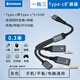 CASSDAN雙TypeC一分二雙母口OTG轉(zhuǎn)換器U盤硬盤數(shù)據(jù)typc手機(jī)平板蘋果1516華為小米電腦一拖三轉(zhuǎn)接頭C母充電 type-c一分三【typec數(shù)據(jù)+USB+供電】 灰色 0.3米