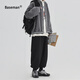 棒球手（Baseman）燈籠褲春秋季日系慵懶風(fēng)褲子男士運動(dòng)褲寬松闊腿褲束腳美式衛褲 黑色 XL 【建議150-170斤】