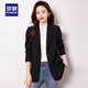 羅蒙（ROMON）女士商務(wù)西服春季新款休閑百搭氣質(zhì)優(yōu)雅職業(yè)西裝外套女 黑色 XL