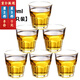 坤米10只裝酒杯家用玻璃杯子啤酒杯KTV酒吧八角杯子白酒杯鋼化杯 160ml【10只裝】