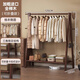 彩糖塘實(shí)木衣架落地掛衣架臥室家用衣帽架加粗櫸木置物架室內立式晾衣架 全櫸木-胡桃色【120cm】 【承重穩固不搖晃】