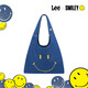 Lee×Smiley聯(lián)名托特購物包男女同款單肩包笑臉手提包手拎包潮牌時(shí)尚 牛仔藍
