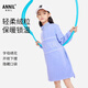 安奈兒（Annil）童裝女童長(zhǎng)袖連衣裙秋中大童舒適保暖紫色百搭休閑時(shí)尚簡(jiǎn)約 石楠紫 150cm