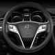 樂(lè )思途2013 2020款年北京現代全新第四代勝達真皮方向盤(pán)套裝飾用品把套 頭層牛皮-全黑色（13-18款）