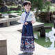 奧蒙威兒童馬面裙套裝男女童古裝漢服春夏季中國古風(fēng)唐裝演出服YR-THYJ 桃花源記藍色長(cháng)袖 160