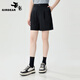 哥弟（GIRDEAR）女裝簡(jiǎn)約休閑西裝短褲女1100539 黑色 M (3碼)