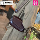 KOFTA品牌 包包女包2026新款真皮小方包女單肩斜跨包復古牛皮生日禮物 酒咖色
