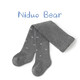 尼多熊嬰兒連褲襪秋冬純棉加厚打底褲寶寶冬季保暖打底襪嬰幼兒長(cháng)筒襪子 WL107灰色（毛圈）小蝴蝶結 1雙 1-2歲 （適用身高80-90）