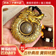 黃銅龍頭福袋手把件手中有錢(qián)實(shí)心黃銅龍牌吊墜十二生肖龍招財進(jìn)寶 【招財進(jìn)寶】龍頭雙面轉轉