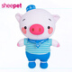 舒寵sheepet舒寵 豬豬少女心公仔抱枕女生兒童公主卡哇伊抱睡安撫玩偶 水手小藍豬公仔（200*200*350mm)