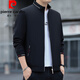 皮爾卡丹（pierre cardin）夾克男士外套春秋季2024新款休閑簡約商務(wù)立領(lǐng)加大碼男裝茄克衫 黑色 2XL