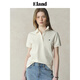 ELAND【經(jīng)典公式】衣戀T恤女學(xué)院風(fēng)polo領(lǐng)棉短袖上衣2025夏季新款 乳白色(64)Cream M /165