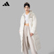 阿迪達斯 （adidas）冬季女子連帽長(cháng)款鴨絨運動(dòng)休閑羽絨服 漢玉白 L 