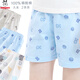 巴布豆（BOBDOG）兒童內褲男童平角褲小童四角褲寶寶短褲純棉家居褲小孩睡褲 6041 淺藍+白色 2條 160 參考身高150-160