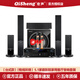 奇聲（QISHENG）5.1家庭影院音響套裝家用客廳大功率電視藍(lán)牙無(wú)線環(huán)繞音箱卡拉OK唱歌KTV點(diǎn)歌機(jī)重低音炮功放組合 【短款六件套+獨(dú)立功放】配10寸無(wú)源炮