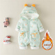 哈兜兒嬰兒衣服冬裝連體衣男女寶寶加厚保暖哈衣新生兒冬季外出春秋爬服 菊花冬裝綠色 90cm 碼適合10-13個月20-24斤