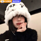 明月歸醒獅帽子女秋冬季毛線帽保暖漁夫帽毛絨可愛(ài)兔毛針織帽寬松顯臉小 醒獅毛絨帽 帽圍【55-59cm】帽深16cm
