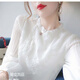 MODX蕾絲打底衫女春秋荷葉邊領(lǐng)白色長(cháng)袖上衣t恤時(shí)尚內搭洋氣小衫 白色 白色長(cháng)袖【里布款】 M 建議【100-109斤】