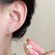 花有心柿s999純銀耳釘女純銀鋯石耳飾2024新款爆款養耳洞耳釘耳環(huán)耳墜飾品 【方形】6mm鋯石耳釘-999純銀