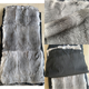 依花夢(mèng)兔毛皮整張褥子衣服內膽真毛披肩布料沙發(fā)飄窗凳椅子毯墊拍攝背景 天然煙灰色110X50厘米左右 毛面手工測量2到5厘米誤差