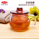 Kinto 茶壺耐熱玻璃過濾茶具日本進口花茶沖茶器功夫茶具 酒紅色 350ml