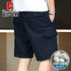 皮爾卡丹（pierre cardin）夏季純色工裝短褲子男2025新款中青年百搭寬松純棉水洗休閑五分褲 黑色 2XL 【建議體重130-150斤】