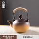 容山堂粗陶圍爐煮茶壺泡茶壺家用燒水壺電陶爐煮茶爐煮茶器套裝 粗陶窯變燒水壺-提梁如意