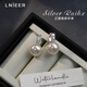 LnieerS925銀珍珠耳環(huán)女施家正圓輕奢高級感耳釘超閃法式名媛耳飾銀耳扣 【12mm】施家珍珠耳環(huán)【S925銀】