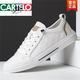 卡帝樂(lè )鱷魚(yú)（CARTELO）青年板鞋男百搭運動(dòng)男士休閑皮鞋春季男鞋潮小白鞋男 白色  39