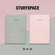 STUDYSPACE彭醬醬LINYA定制 雙色兩用高效日程記事本 周計劃備忘打卡自律 粉灰拼色